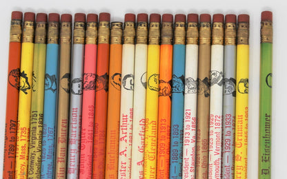 Pencils, USA Presidents, Set of 12, Vintage 1960's