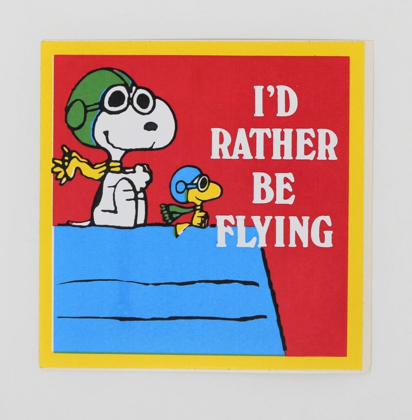 Stickers / Decals, Snoopy and Woodstock, I'd Rather be Flying, Vintage, NOS