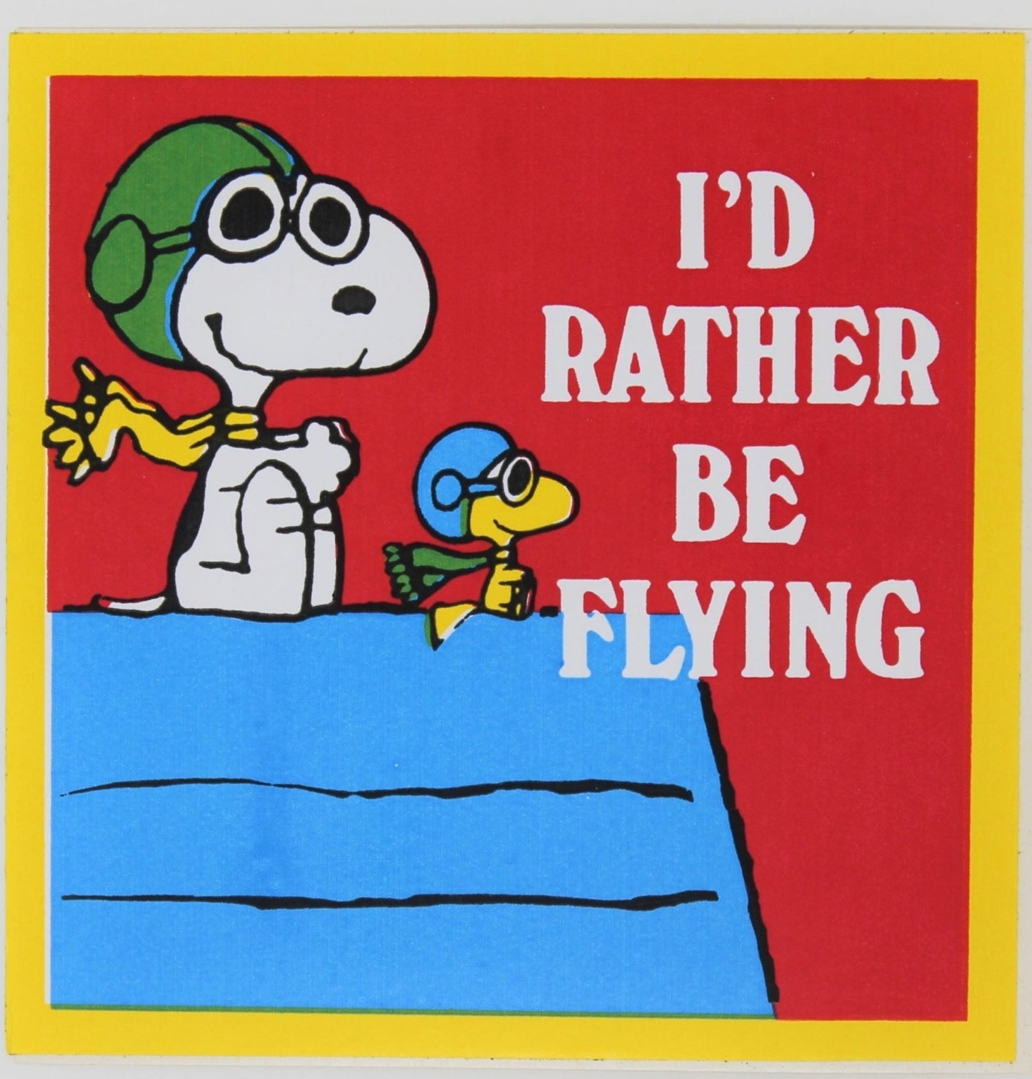 Stickers / Decals, Snoopy and Woodstock, I'd Rather be Flying, Vintage, NOS