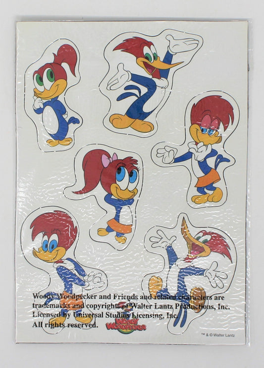 Magnets, Woody Woodpecker Sheet of 6 Magnets, Universal Studios, 1990 NOS