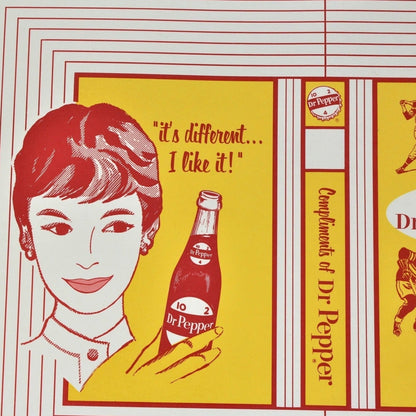 Book Cover, Dr. Pepper Advertisement, 1950's NOS, Vintage