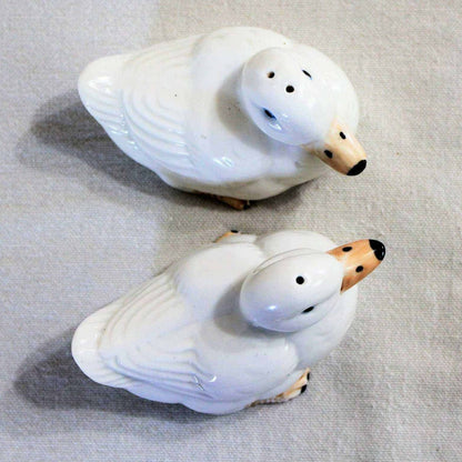 Salt and Pepper Shakers, Ardalt, White Ducks, Hand Painted, Vintage