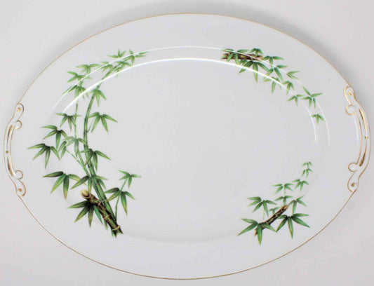 Serving Platter, Hira Fine China, Bamboo Tah-Kay, Vintage Japan 16"