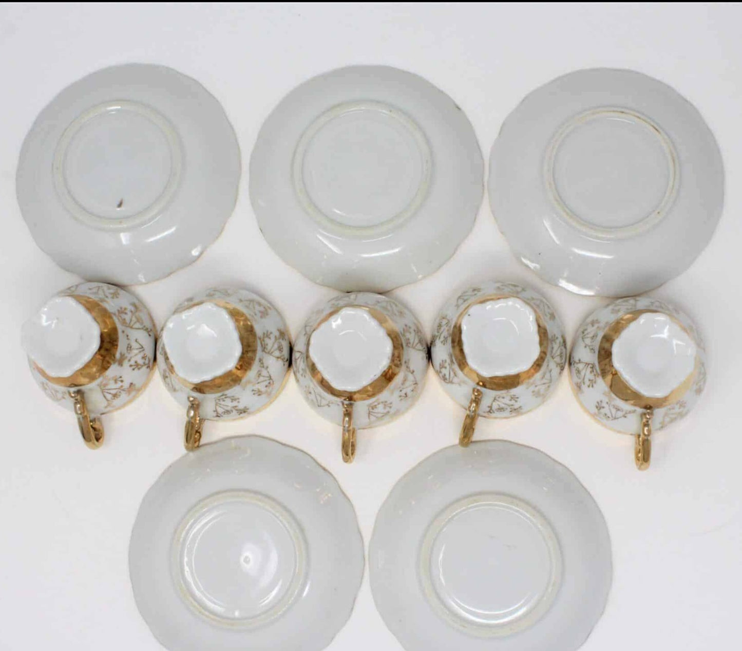 Demitasse & Saucer, Heavy Filigree Gold, Set of 5, Vintage, SOLD
