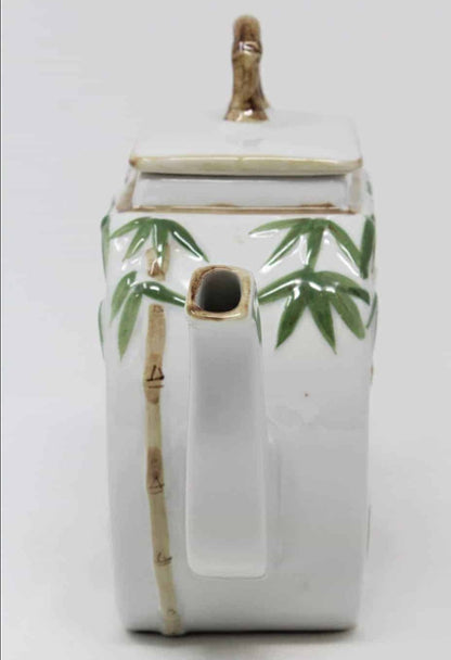 Teapot, Bamboo and Birds, Handcrafted, Ceramic, Thailand
