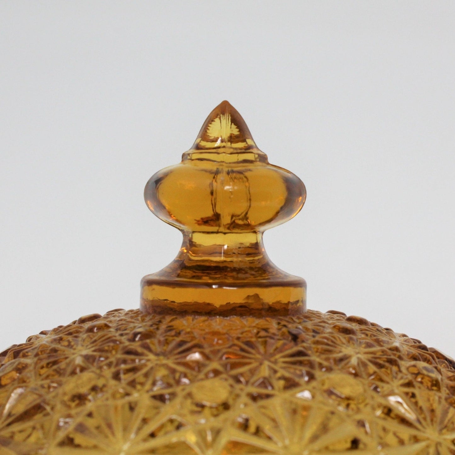 Bon Bon / Candy Dish, Amber Glass, Daisy and Button, Vintage