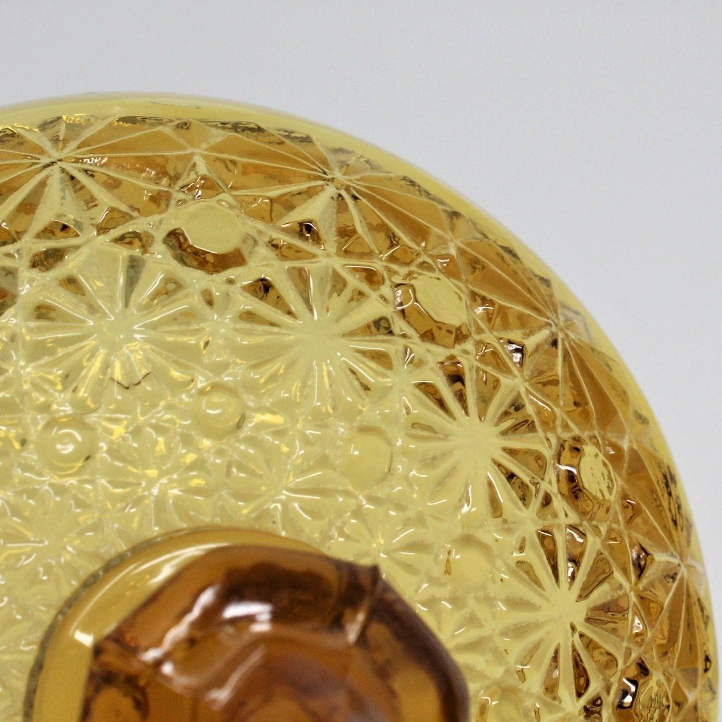 Bon Bon / Candy Dish, Amber Glass, Daisy and Button, Vintage