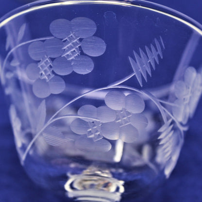 Cocktail / Liquor Glasses, Rock Sharpe Crystal, Blossom, Set of 6, Vintage