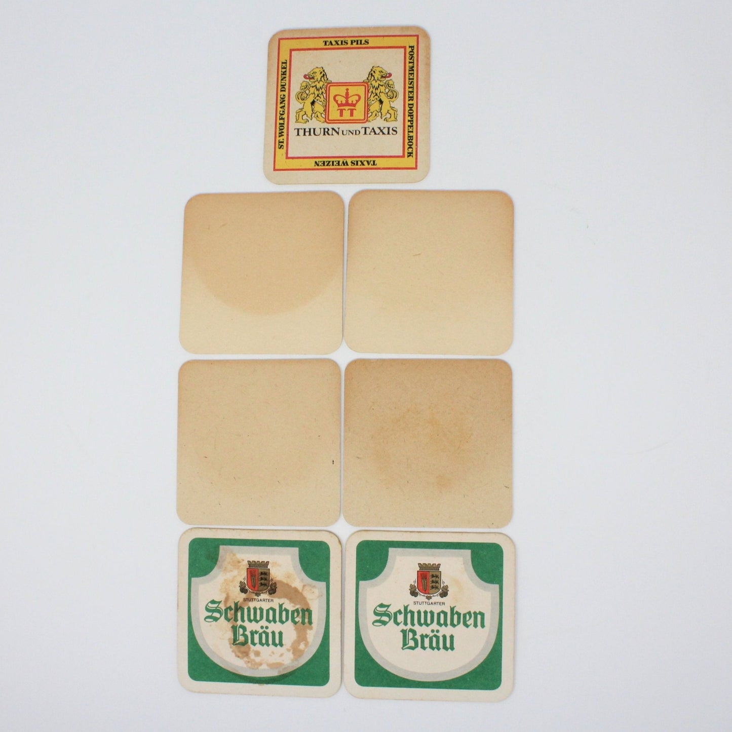 Coasters, German Beer Coasters Assortment, Set of 7, Vintage