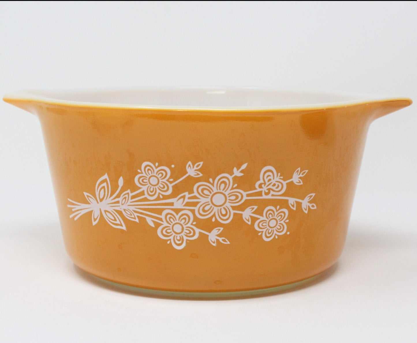 Casserole w/Lid, Pyrex Cinderella, Butterfly Gold & Woodland Leaves, Vintage
