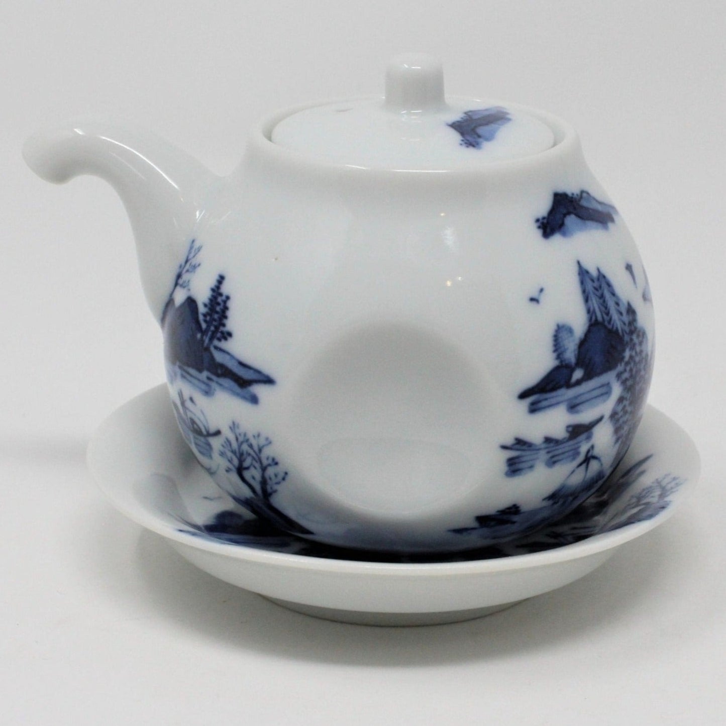 Teapot, Oriental Blue & White with Underplate, Japan, Vintage, SOLD