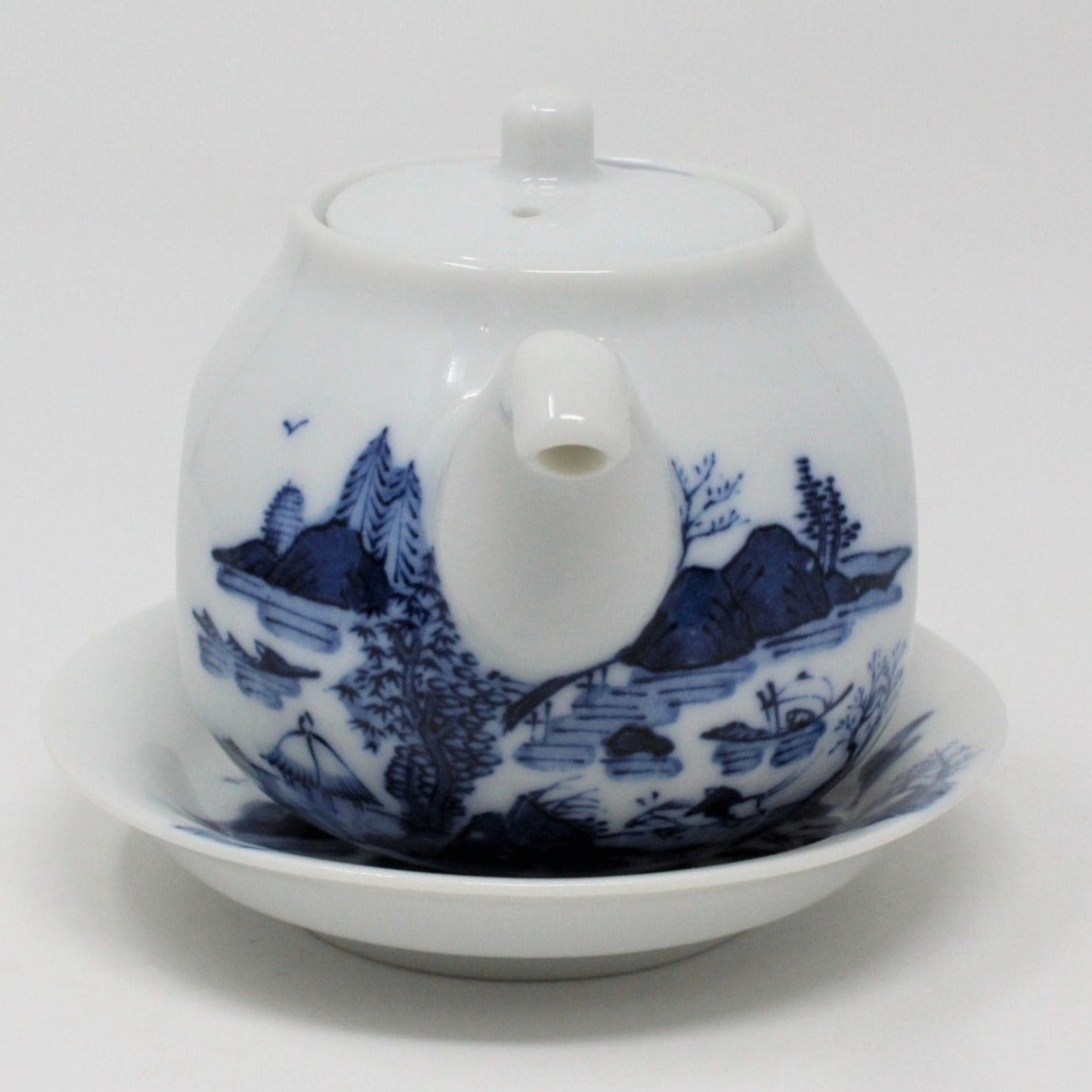 Teapot, Oriental Blue & White with Underplate, Japan, Vintage, SOLD