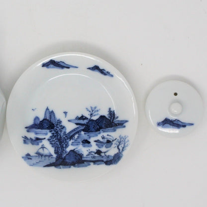 Teapot, Oriental Blue & White with Underplate, Japan, Vintage