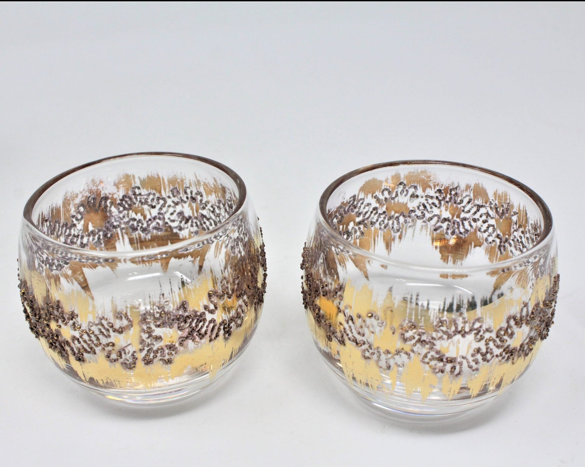 Libbey Golden Foliage Mid Century Pilsner Glasses MCM Chic 