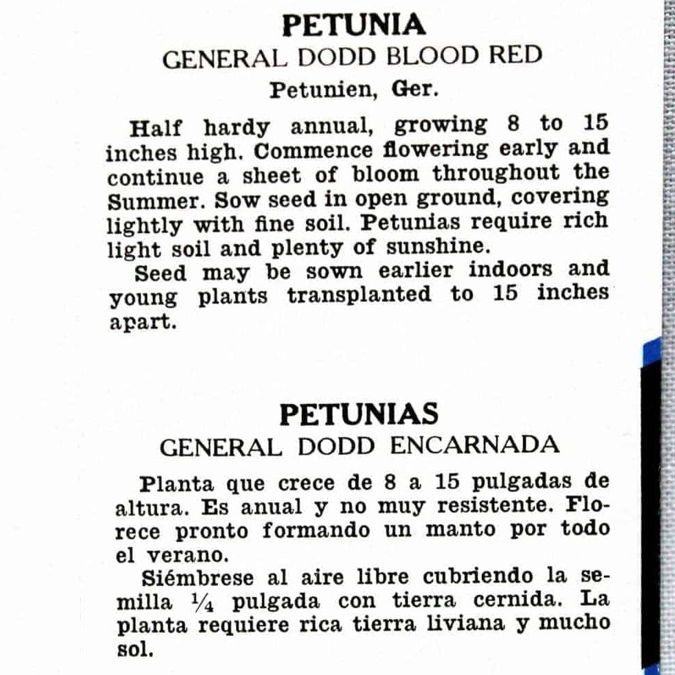 Seed Packets, Lone Star Seed Co, Petunia, NOS, Vintage