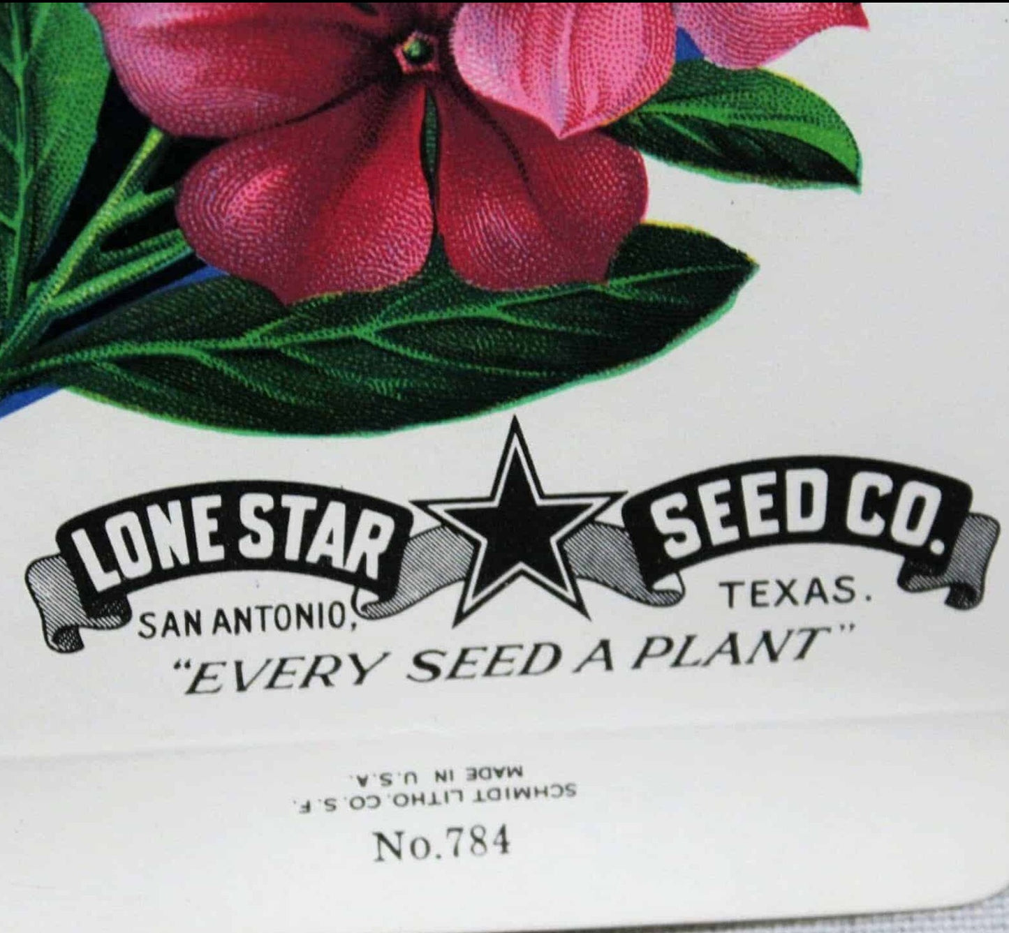 Seed Packets, Lone Star Seed Co, Vinca/Periwinkle #784 NOS, Vintage