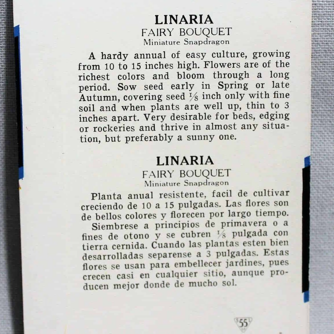 Seed Packets, Lone Star Seed Co, Linaria, NOS, Vintage