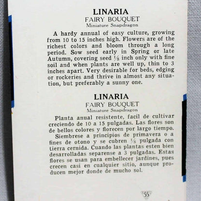 Seed Packets, Lone Star Seed Co, Linaria, NOS, Vintage