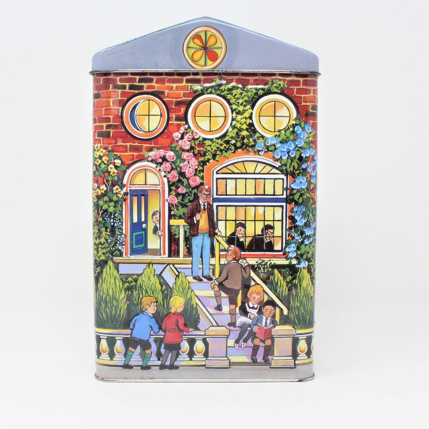 Gift Tin / Cookie Tin, Hershey's Village Tin, School House, England, 2000