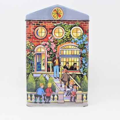 Gift Tin / Cookie Tin, Hershey's Village Tin, School House, England, 2000