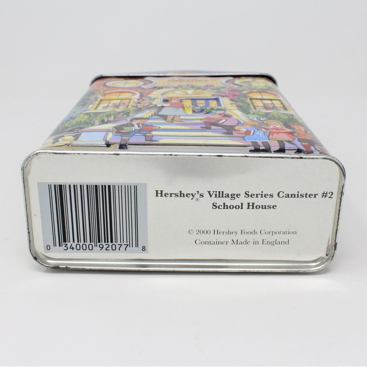 Gift Tin / Cookie Tin, Hershey's Village Tin, School House, England, 2000