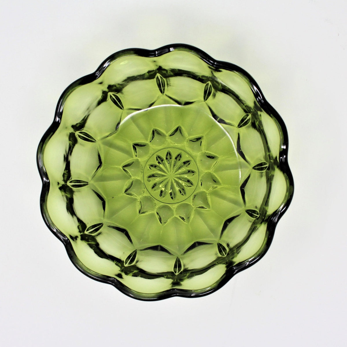 Salad Bowl Set: Anchor Hocking Fairfield, Avocado Green Glass, 7 Pcs, USA, Vintage 1972, SOLD