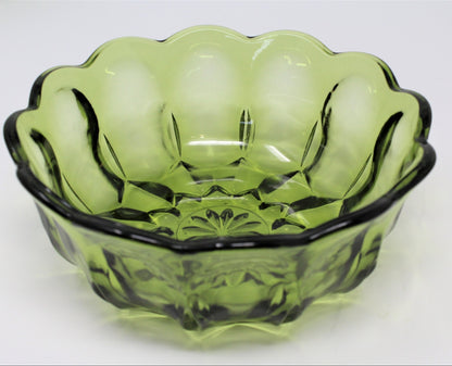 Salad Bowl Set: Anchor Hocking Fairfield, Avocado Green Glass, 7 Pcs, USA, Vintage 1972, SOLD