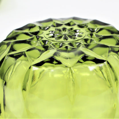 Salad Bowl Set: Anchor Hocking Fairfield, Avocado Green Glass, 7 Pcs, USA, Vintage 1972, SOLD
