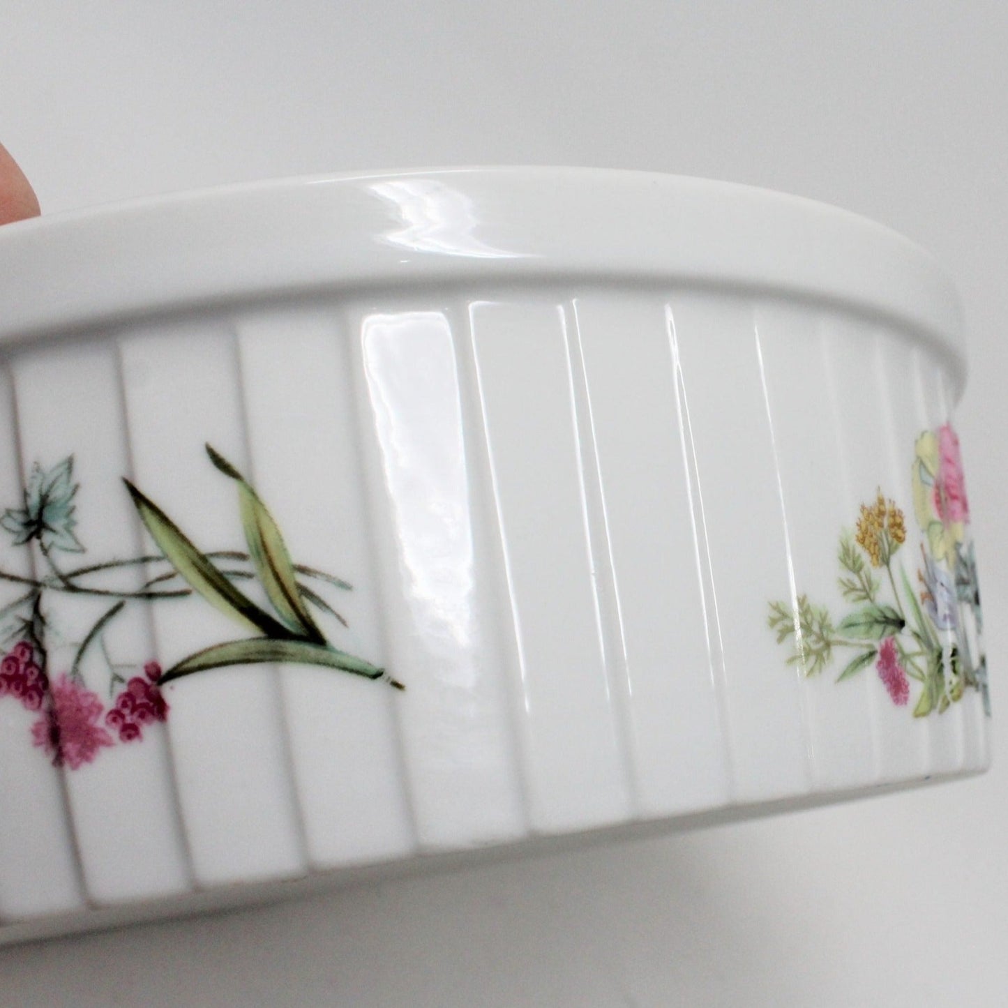 Casserole, Souffle Dish, Heritage Floral Ovenware, Japan, Vintage