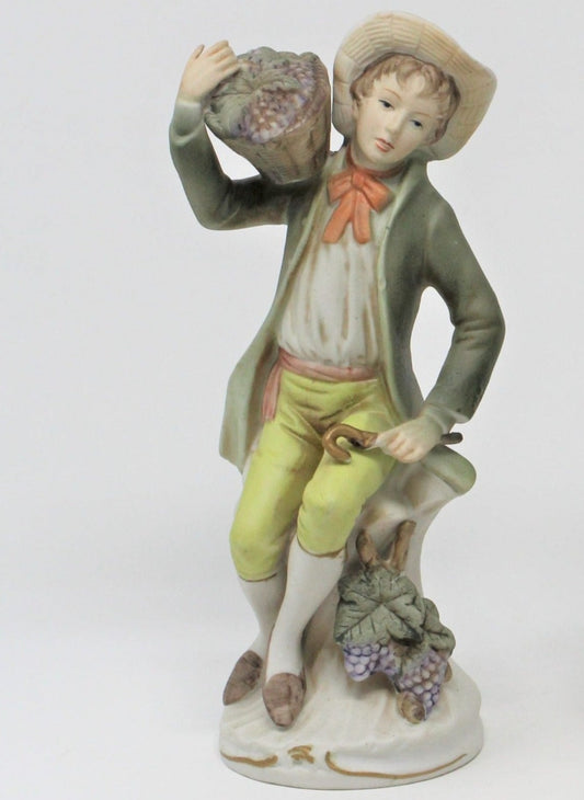 Figurine, HomCo, 1258 Toscany Boy with Grapes, Porcelain, Vintage