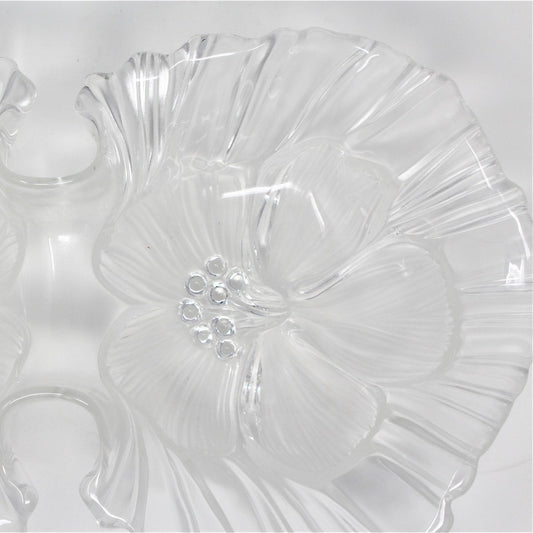 Divided Serving Dish, Mikasa,  Hibiscus Frost, Frosted Glass
