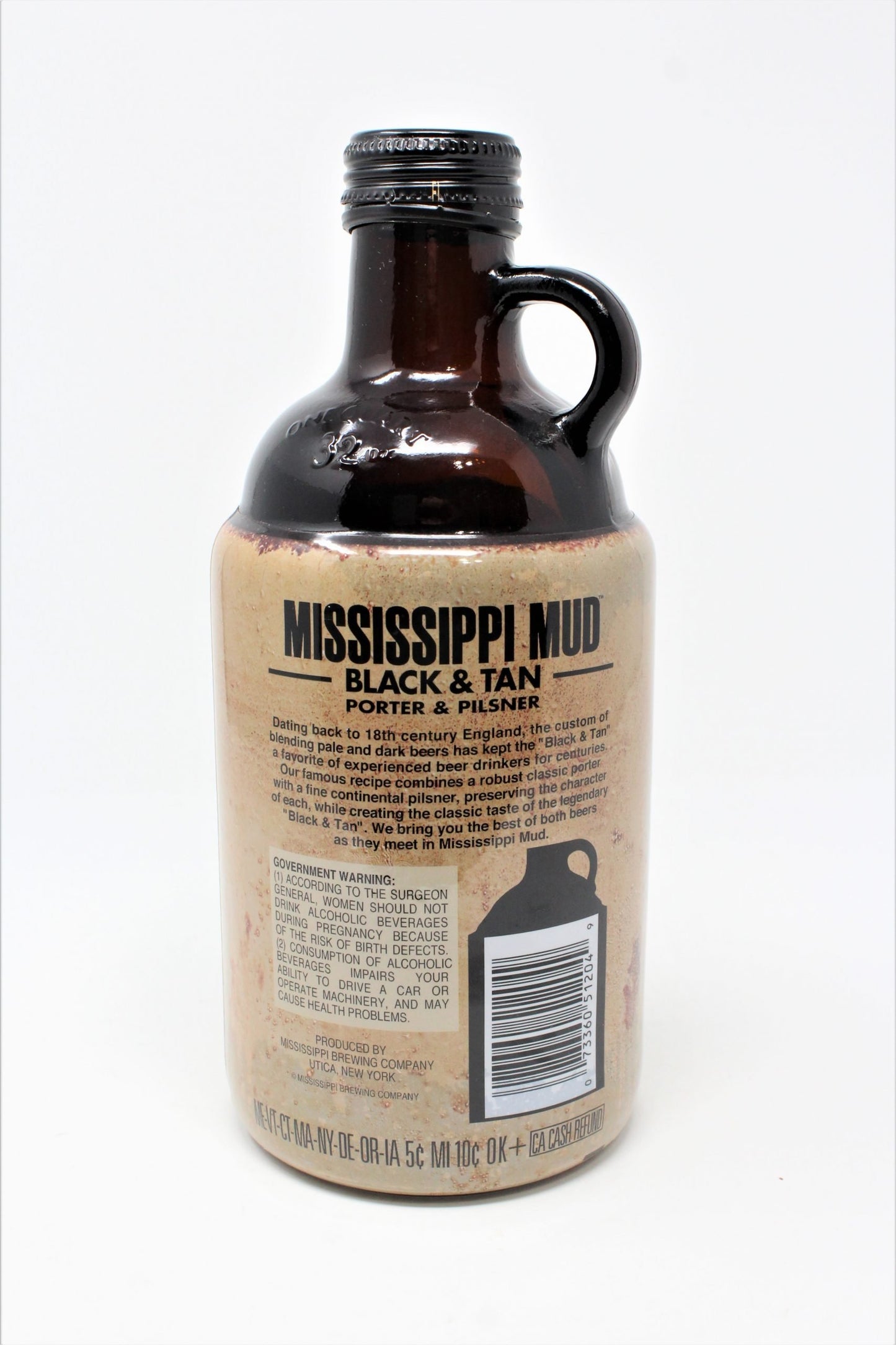 Bottle, Mississippi Mud Black & Tan Beer, Brown Glass, Original Cap