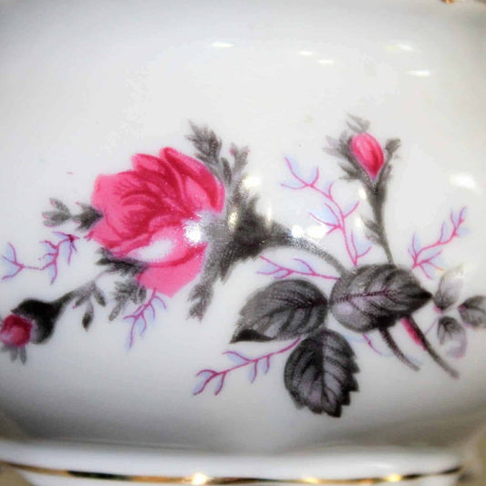 Sugar Bowl with Lid, Moss Rose, Japan Porcelain, Vintage, SOLD