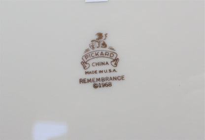 Dinner Plates, Pickard, Remembrance Fine China, Set of 4, Vintage