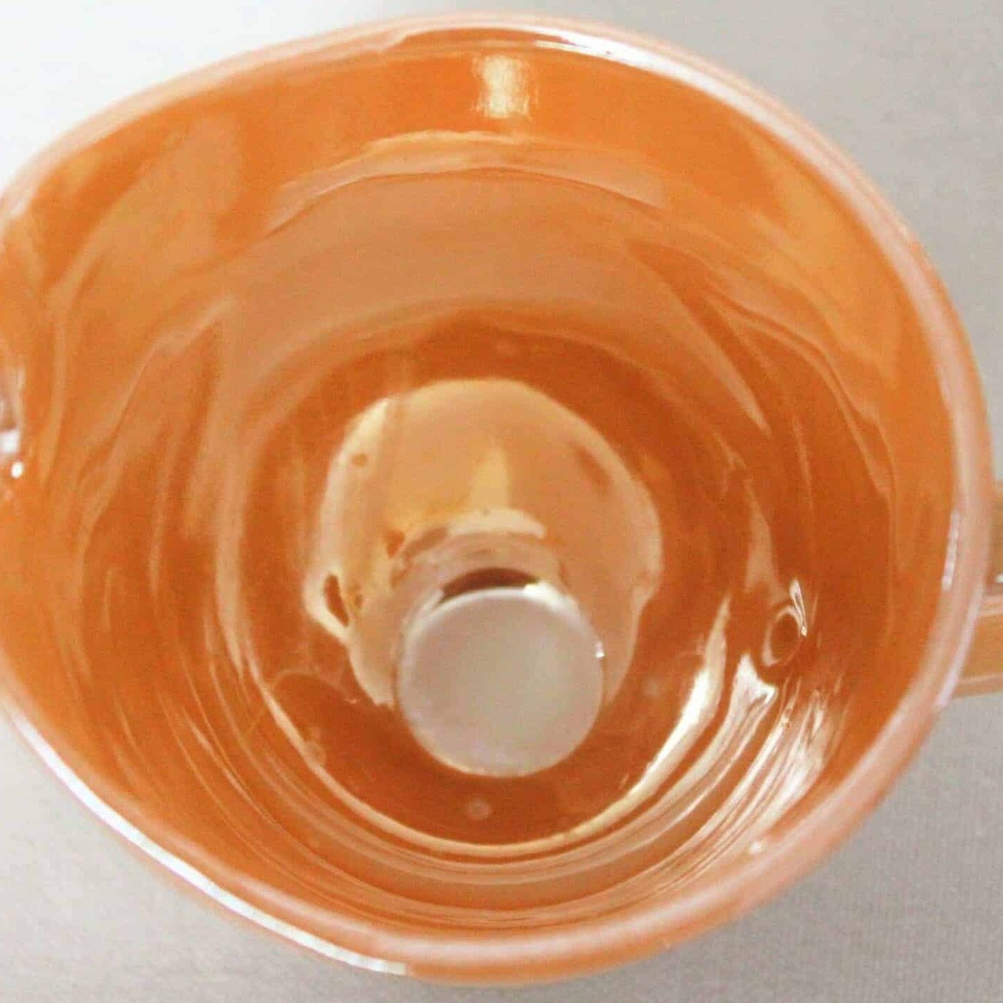 Creamer & Open Sugar, Anchor Hocking Fire King, Laurel Peach Lusterware Jadeite, Vintage