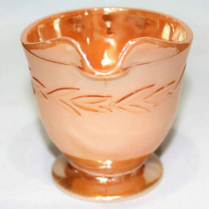 Creamer & Open Sugar, Anchor Hocking Fire King, Laurel Peach Lusterware Jadeite, Vintage