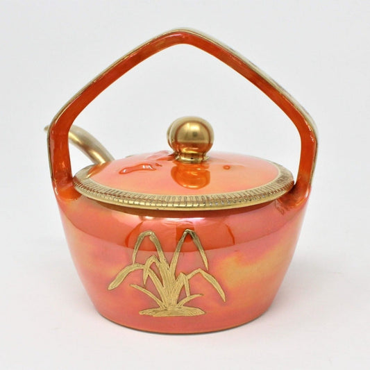 Condiment Jar, Noritake Jam / Jelly Jar, Iridescent Lusterware Gold Encrusted, Vintage, SOLD