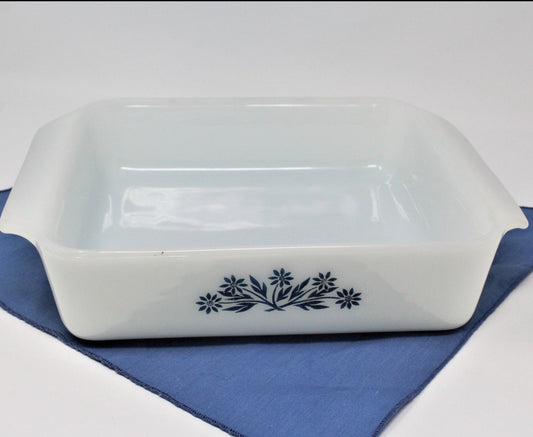 Casserole, Anchor Hocking Fire King, Blue Cornflower #435, Vintage