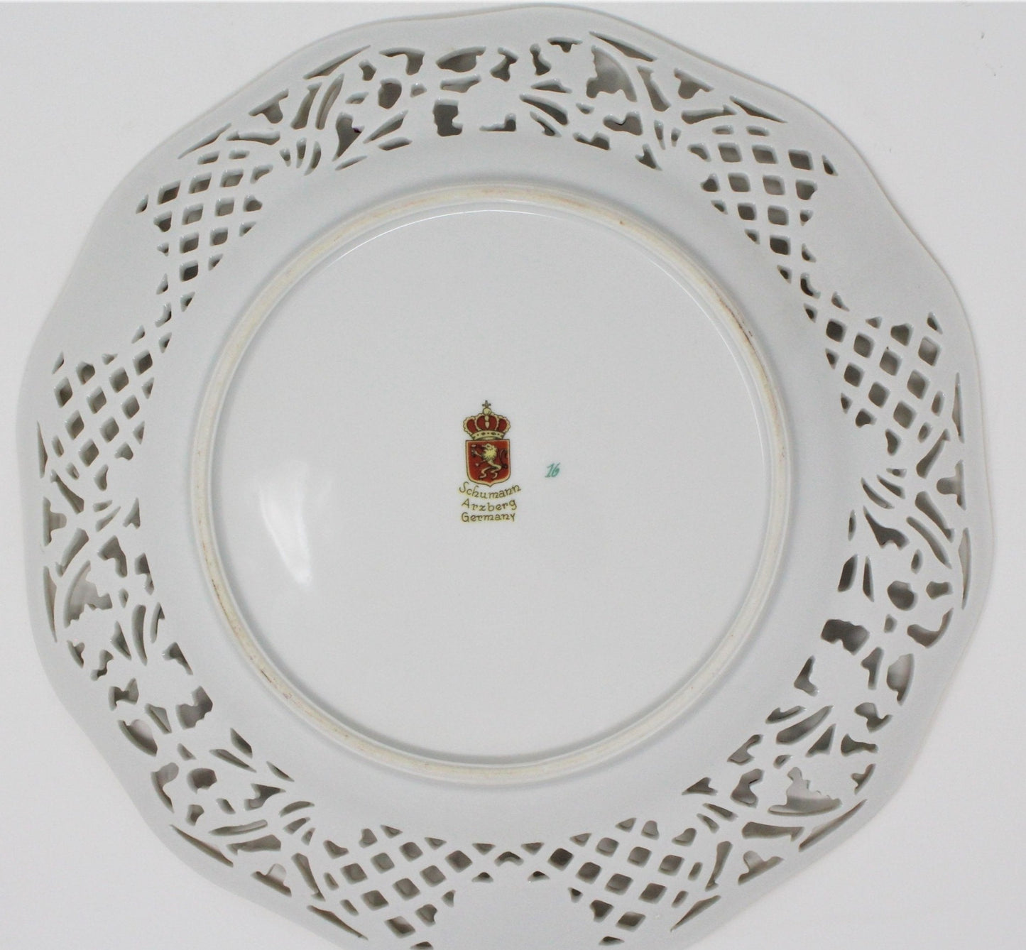 Decorative Plate, Schumann Arzberg, Shephard and Hunter, Reticulated, Germany, Vintage