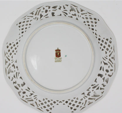 Decorative Plate, Schumann Arzberg, Shephard and Hunter, Reticulated, Germany, Vintage