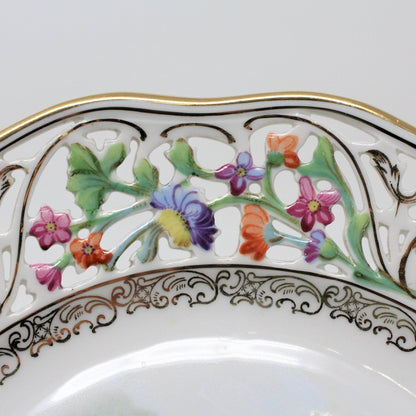 Decorative Plate, Schumann Arzberg, Shephard and Hunter, Reticulated, Germany, Vintage