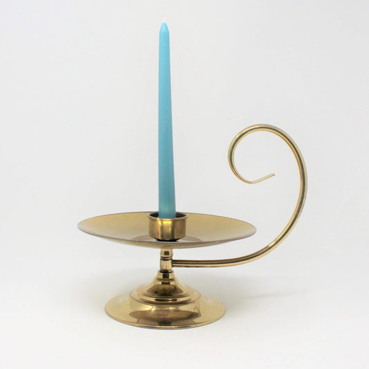 Candle Holder / Chamberstick, Taper, Baldwin, Forged Brass, Vintage