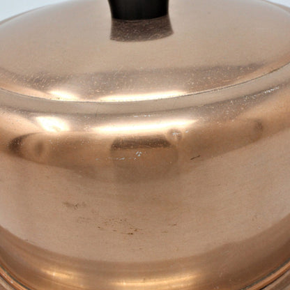 Cake Carrier: Hawthorn, Copper-Tone Aluminum, Boy & Girl Birthday Cake Decal, West Bend WI, USA, Vintage 1950s - SOLD