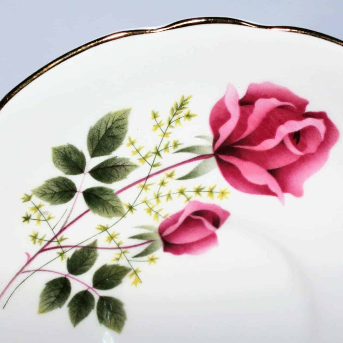 Teacup and Saucer, Royal Ascot, Pink Roses, Bone China, Vintage
