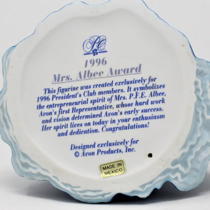 Figurine, Avon, Mrs Albee 1996, President's Club Award, Vintage
