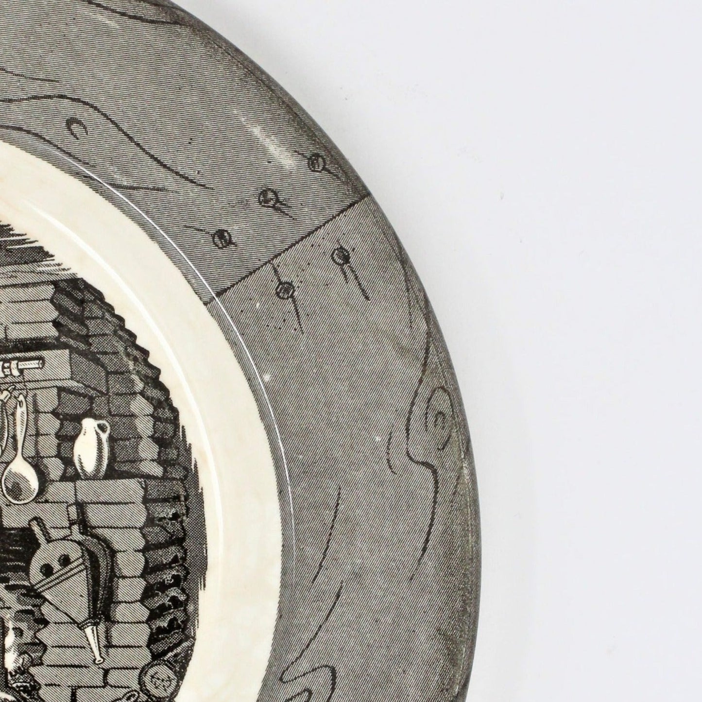 Dinner Plate, Royal China, Colonial Homestead, Gray, Vintage