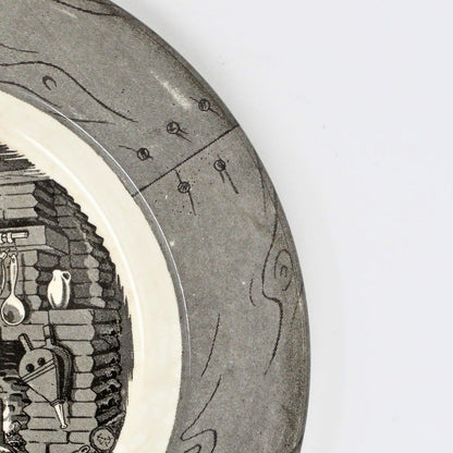 Dinner Plate, Royal China, Colonial Homestead, Gray, Vintage