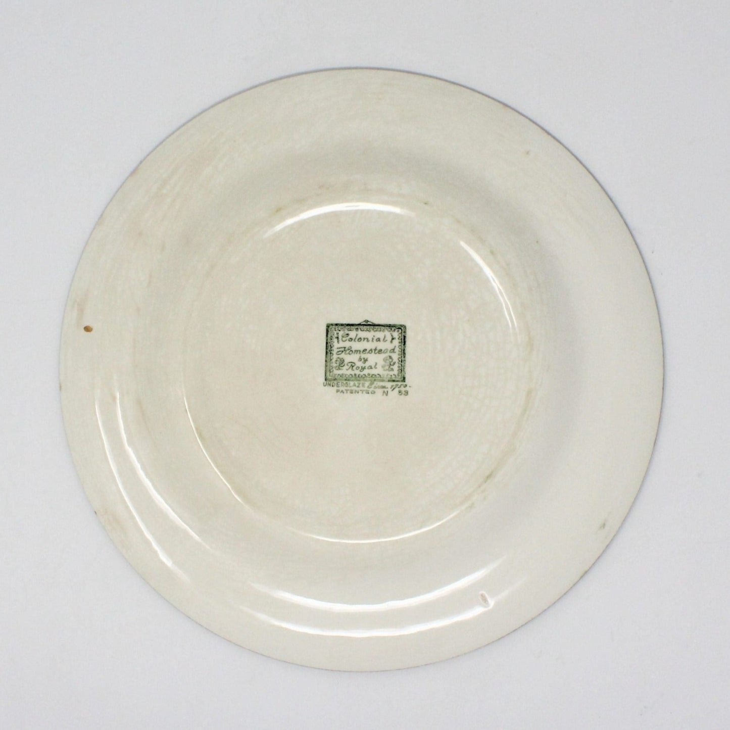 Dinner Plate, Royal China, Colonial Homestead, Gray, Vintage