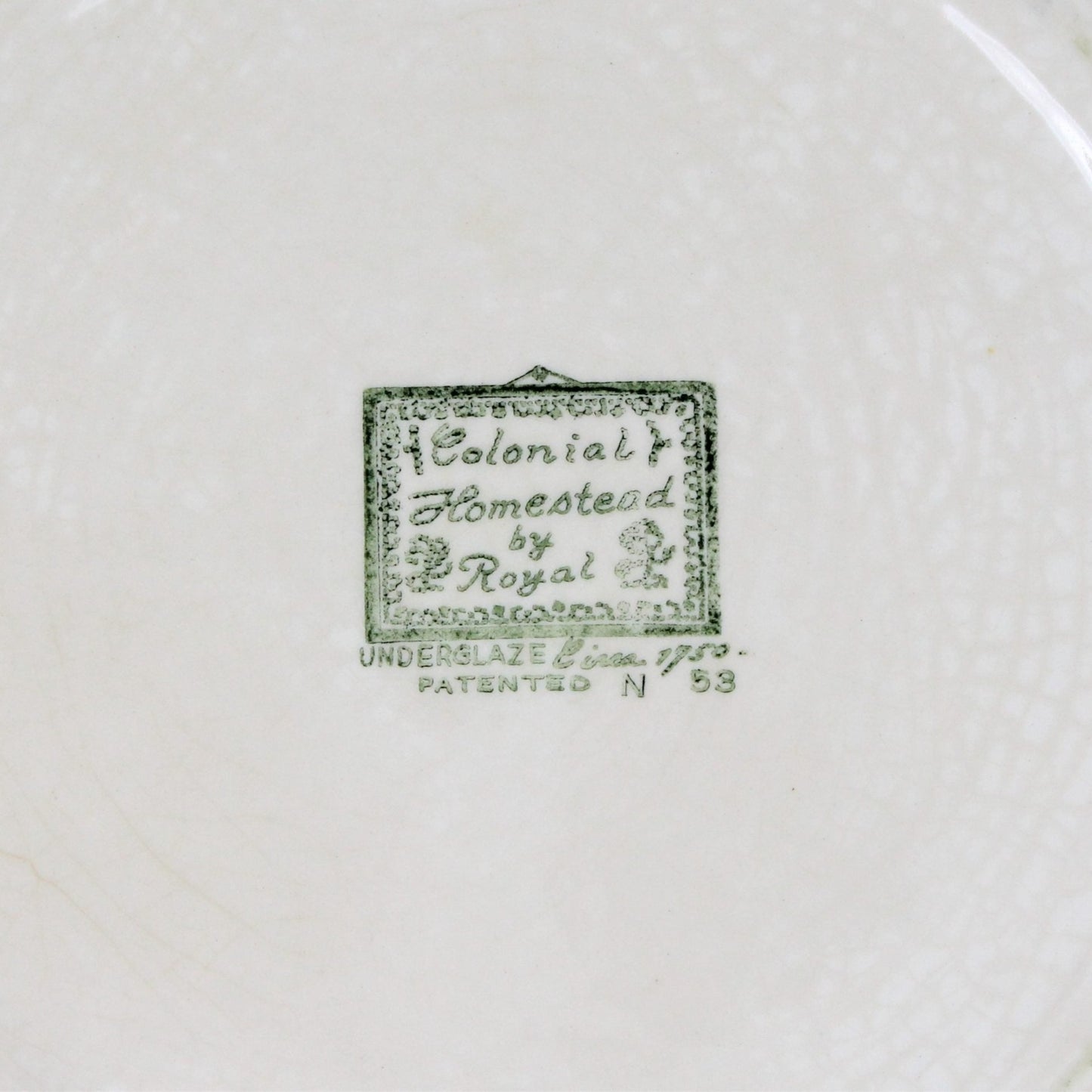 Dinner Plate, Royal China, Colonial Homestead, Gray, Vintage