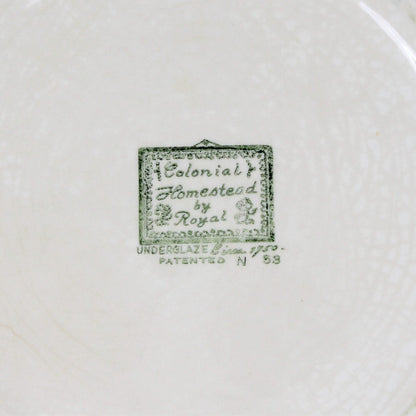 Dinner Plate, Royal China, Colonial Homestead, Gray, Vintage